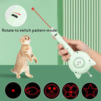 HKM-8423869 5-in-1 Interactive Cat Brush Toy with Retractable Teaser Wand and Light-Up Features