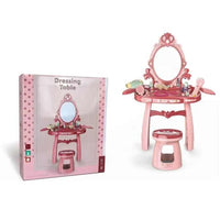 HKM-842387 Electric Light Music Makeup Vanity Desk Set with Chair for Girls Ages 3+ Pink