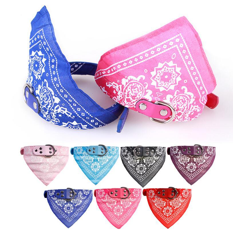 HKM-8424381 Triangle Printed Scarf Dog Towel Collar - Imitation Deerskin, Small Size