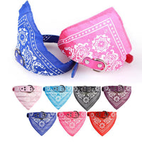HKM-8424381 Triangle Printed Scarf Dog Towel Collar - Imitation Deerskin, Small Size