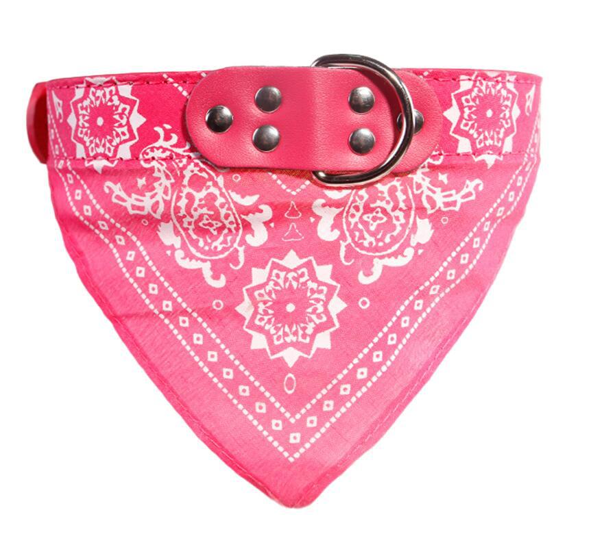HKM-8424381 Triangle Printed Scarf Dog Towel Collar - Imitation Deerskin, Small Size