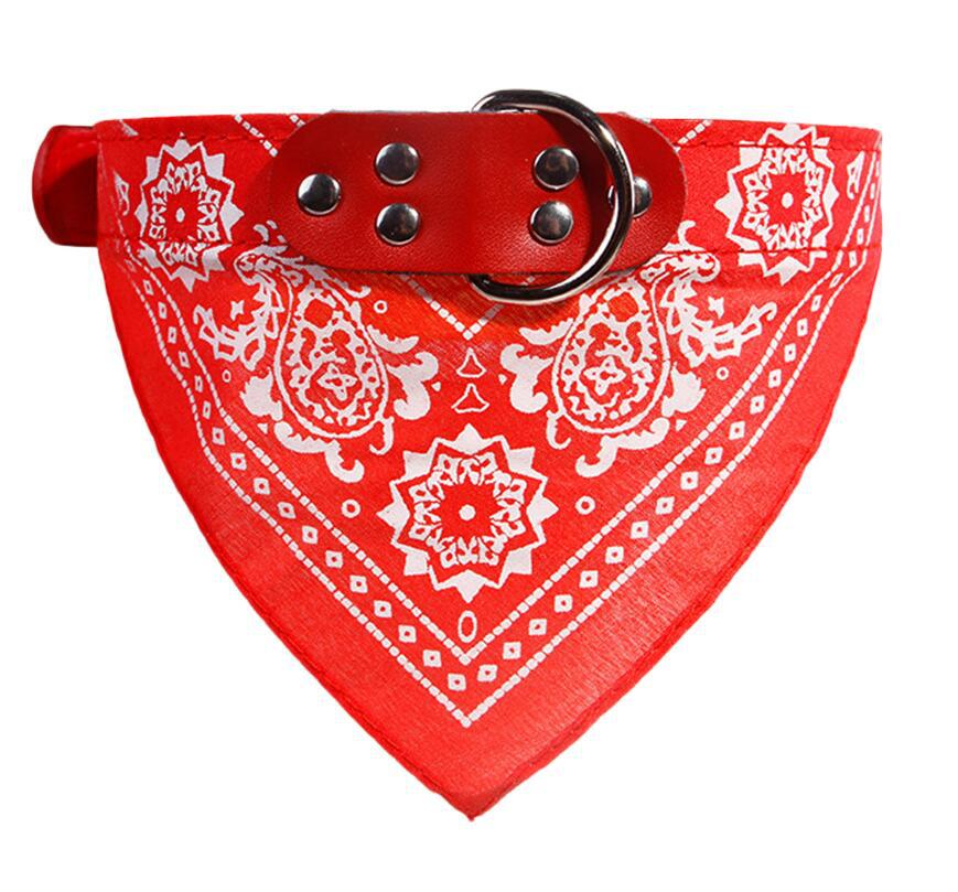 HKM-8424381 Triangle Printed Scarf Dog Towel Collar - Imitation Deerskin, Small Size