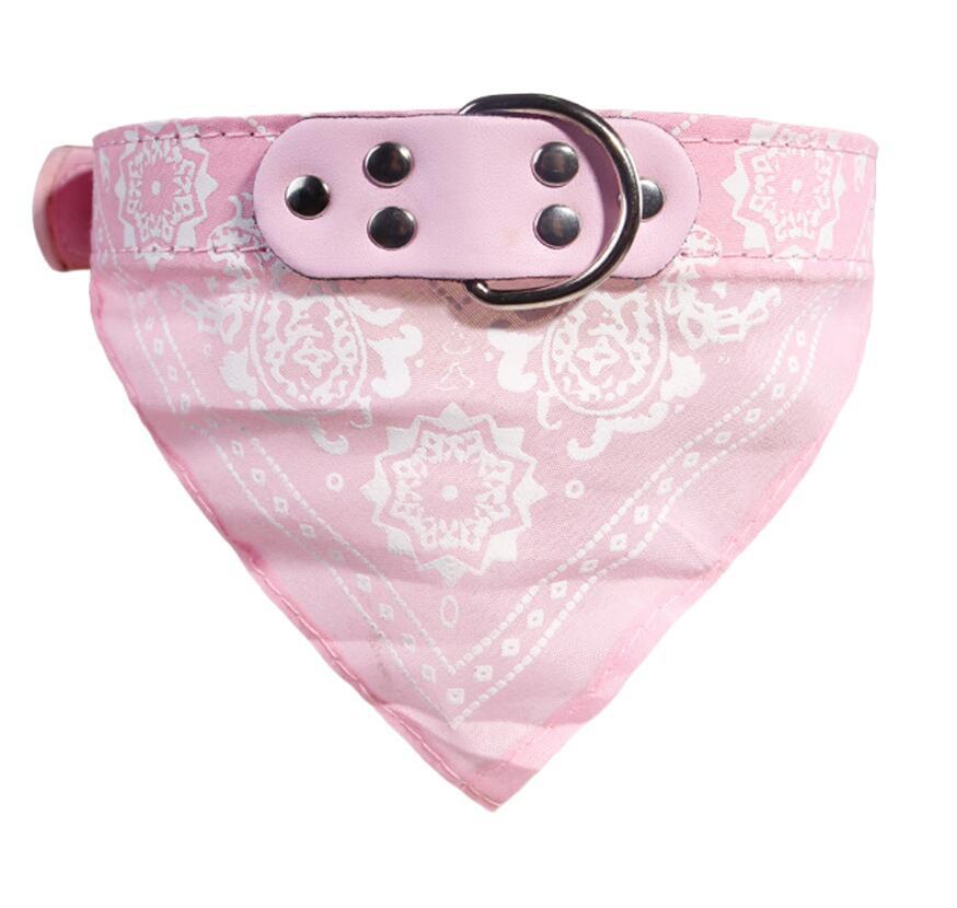 HKM-8424381 Triangle Printed Scarf Dog Towel Collar - Imitation Deerskin, Small Size