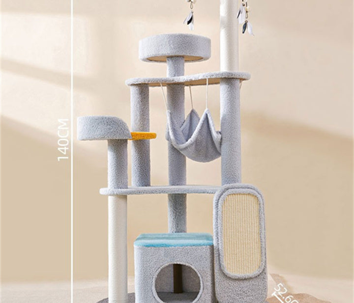 HKM-8425661 Large Cat Scratch Board Jumping Platform with Multi-Tier Options and Fun Accessories