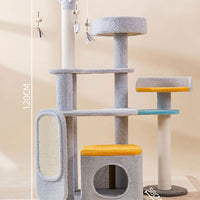 HKM-8425661 Large Cat Scratch Board Jumping Platform with Multi-Tier Options and Fun Accessories