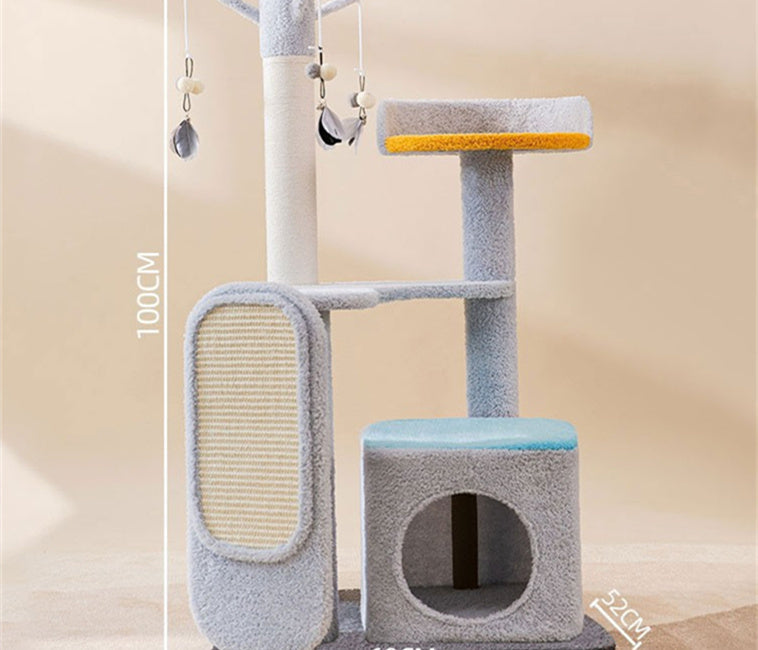 HKM-8425661 Large Cat Scratch Board Jumping Platform with Multi-Tier Options and Fun Accessories