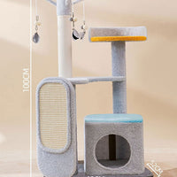 HKM-8425661 Large Cat Scratch Board Jumping Platform with Multi-Tier Options and Fun Accessories
