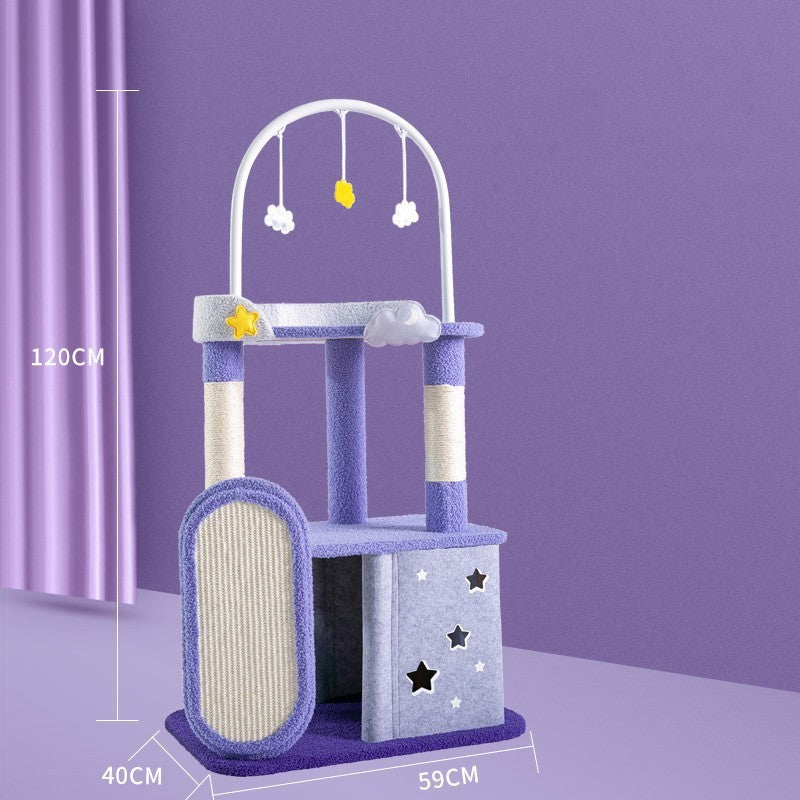 HKM-8425661 Large Cat Scratch Board Jumping Platform with Multi-Tier Options and Fun Accessories