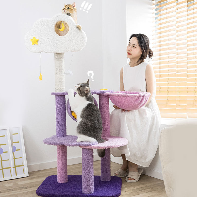 HKM-8425661 Large Cat Scratch Board Jumping Platform with Multi-Tier Options and Fun Accessories