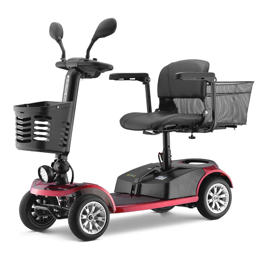 HKM-842579 4-Wheel Electric Mobility Scooter for Elderly, Quick Disassembly, 20KM Range, Max Speed 8km/h, Foldable Design, Customizable Color