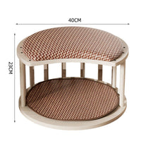 HKM-8426429 Solid Wood Summer Cat Nest - Four Seasons Universal Design with Plush Cushion Options