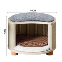 HKM-8426429 Solid Wood Summer Cat Nest - Four Seasons Universal Design with Plush Cushion Options