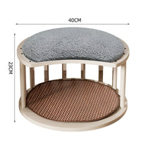 HKM-8426429 Solid Wood Summer Cat Nest - Four Seasons Universal Design with Plush Cushion Options