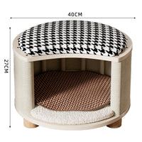 HKM-8426429 Solid Wood Summer Cat Nest - Four Seasons Universal Design with Plush Cushion Options