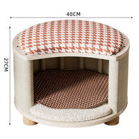 HKM-8426429 Solid Wood Summer Cat Nest - Four Seasons Universal Design with Plush Cushion Options