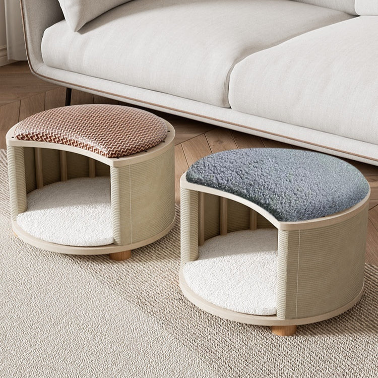HKM-8426429 Solid Wood Summer Cat Nest - Four Seasons Universal Design with Plush Cushion Options