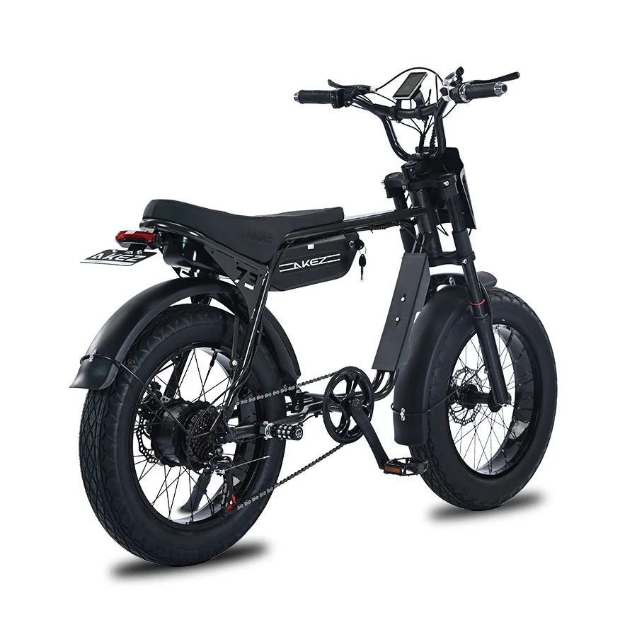 HKM-842643 20-Inch Electric Mountain Bike, 750W Rear Hub Motor, Fat Tire, 7-Speed Gear, Front & Rear Suspension, Max Speed 30-50Km/h, Steel Frame, Grey