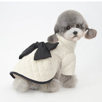 HKM-8426813 Cozy Cotton Pet Coat with Sequin Embroidered Big Bow - Available in Multiple Sizes