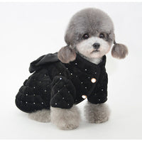 HKM-8426813 Cozy Cotton Pet Coat with Sequin Embroidered Big Bow - Available in Multiple Sizes