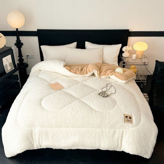 HKM-842707 Lamb Wool Velvet Winter Quilt - Multiple Sizes & Colors Available