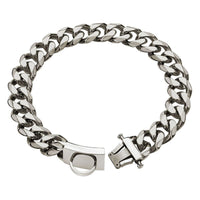 HKM-842707 Stainless Steel Dog Collar and Leash Set for Medium and Large Breeds, Durable Anti-Bite Design
