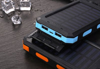 HKM-842771 Solar Power Bank with Dual Headlight, Polymer Lithium Battery, 5V-2A Output, Rechargeable for iPad, iPhone, Android and More