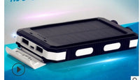 HKM-842771 Solar Power Bank with Dual Headlight, Polymer Lithium Battery, 5V-2A Output, Rechargeable for iPad, iPhone, Android and More