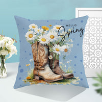 HKM-842835 Linen Pillow Cases Set of 4 - 45cm x 45cm - Multiple Colors Available