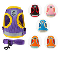 HKM-8428733 Light Reflecting Traction Belt Chest Harness with Breathable Mesh for Small and Medium Dogs