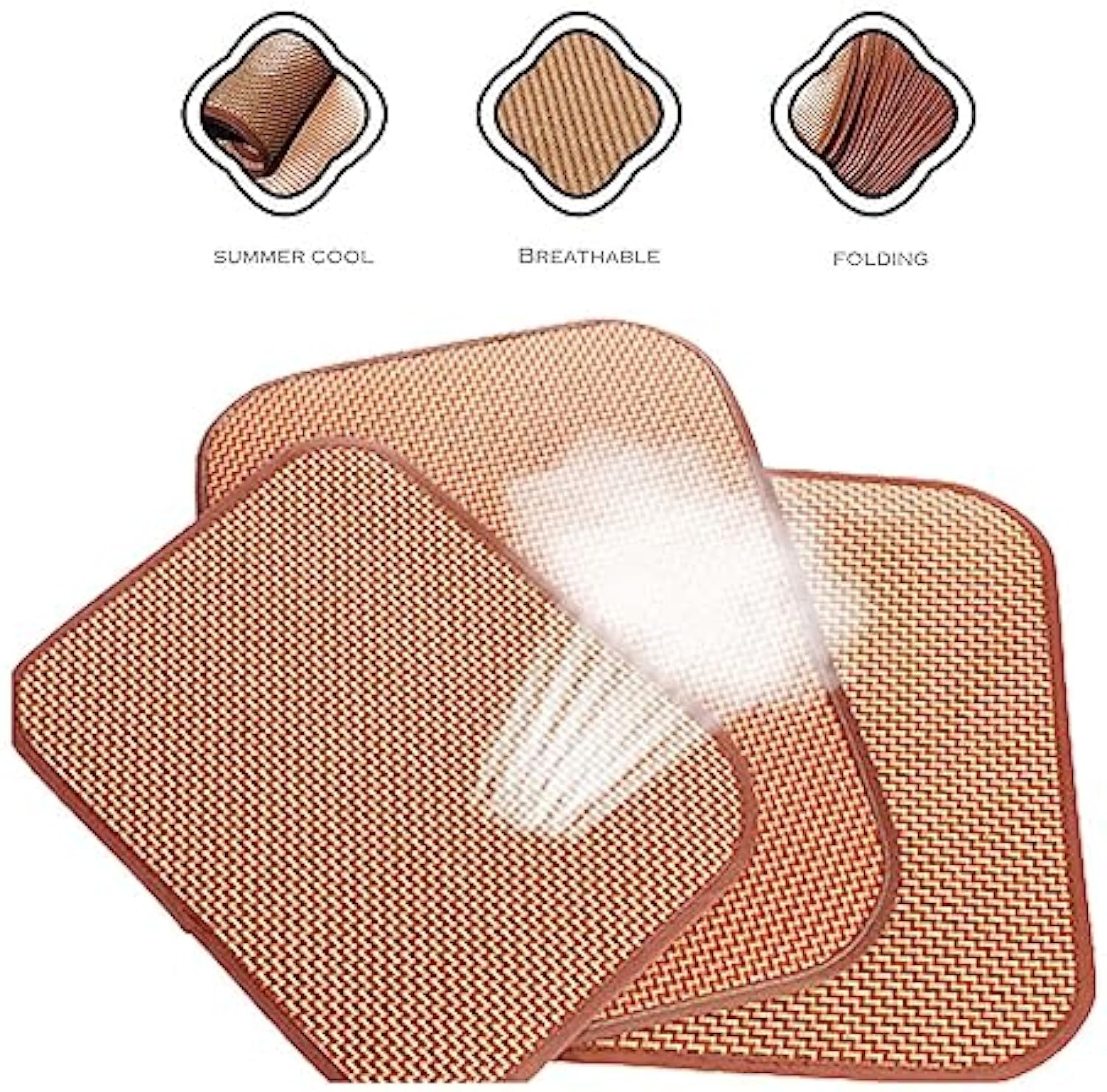 HKM-8429629 Cooling Mat for Cats and Dogs - Self-Cooling Bamboo Rattan Woven Pad for Summer Use - Ideal for Kennels, Crates, Guinea Pigs, and Hamsters