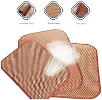 HKM-8429629 Cooling Mat for Cats and Dogs - Self-Cooling Bamboo Rattan Woven Pad for Summer Use - Ideal for Kennels, Crates, Guinea Pigs, and Hamsters