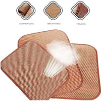 HKM-8429629 Cooling Mat for Cats and Dogs - Self-Cooling Bamboo Rattan Woven Pad for Summer Use - Ideal for Kennels, Crates, Guinea Pigs, and Hamsters