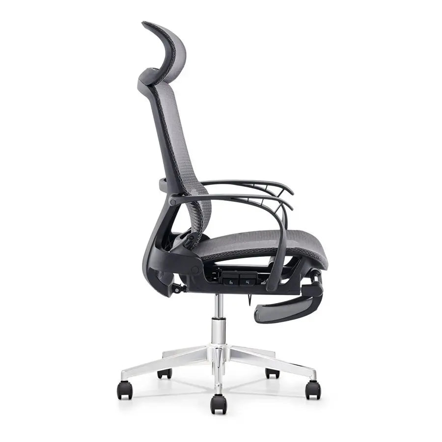 HKM-842963 Ergonomic Mesh Office Chair with Footrest and Swivel Function for Home Office Use