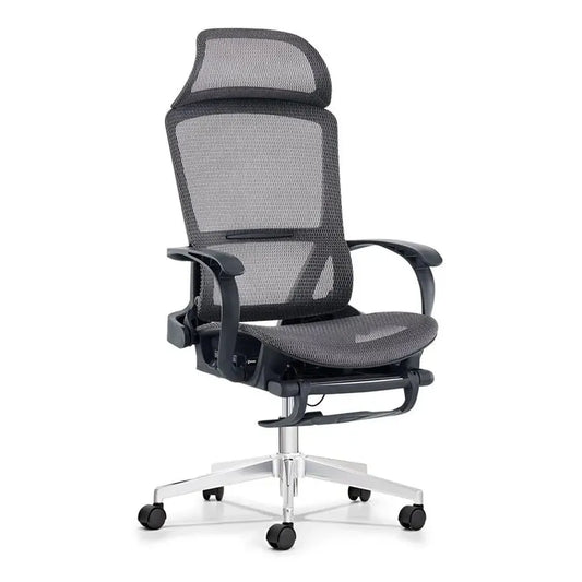 HKM-842963 Ergonomic Mesh Office Chair with Footrest and Swivel Function for Home Office Use