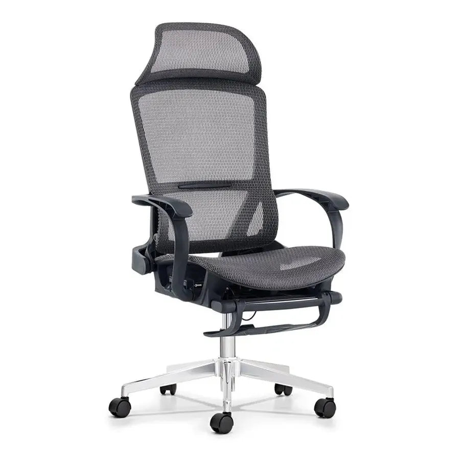 HKM-842963 Ergonomic Mesh Office Chair with Footrest and Swivel Function for Home Office Use