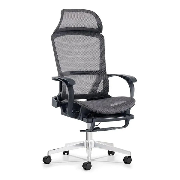 HKM-842963 Ergonomic Mesh Office Chair with Footrest and Swivel Function for Home Office Use