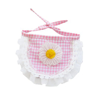 HKM-8429757 Pet Drool Towel in Plaid - Cotton, Available in Semicircle Daisy Pink, Green, Green-Blue, Sizes S & M