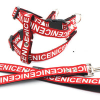 HKM-8430141 Durable Nylon Pet Leash and Collar Set - Available in Black, Red, Yellow, Multiple Sizes