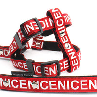 HKM-8430141 Durable Nylon Pet Leash and Collar Set - Available in Black, Red, Yellow, Multiple Sizes