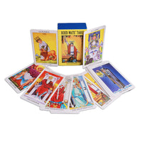 HKM-843027 English Fate Divination Tarot Card Set - 78 Cards in Color Box, 6x10.3cm Size
