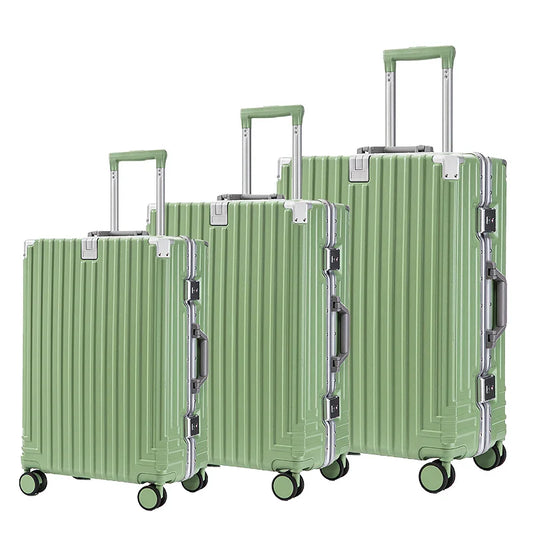 HKM-843091 Aluminium 3-Piece Travel Carry-On Luggage Set with Telescopic Handle