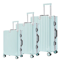 HKM-843091 Aluminium 3-Piece Travel Carry-On Luggage Set with Telescopic Handle