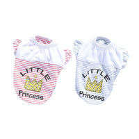 HKM-8432701 Striped Print Cotton Costume for Small Dogs - Teddy Poodle & Pomeranian Size XS to XL