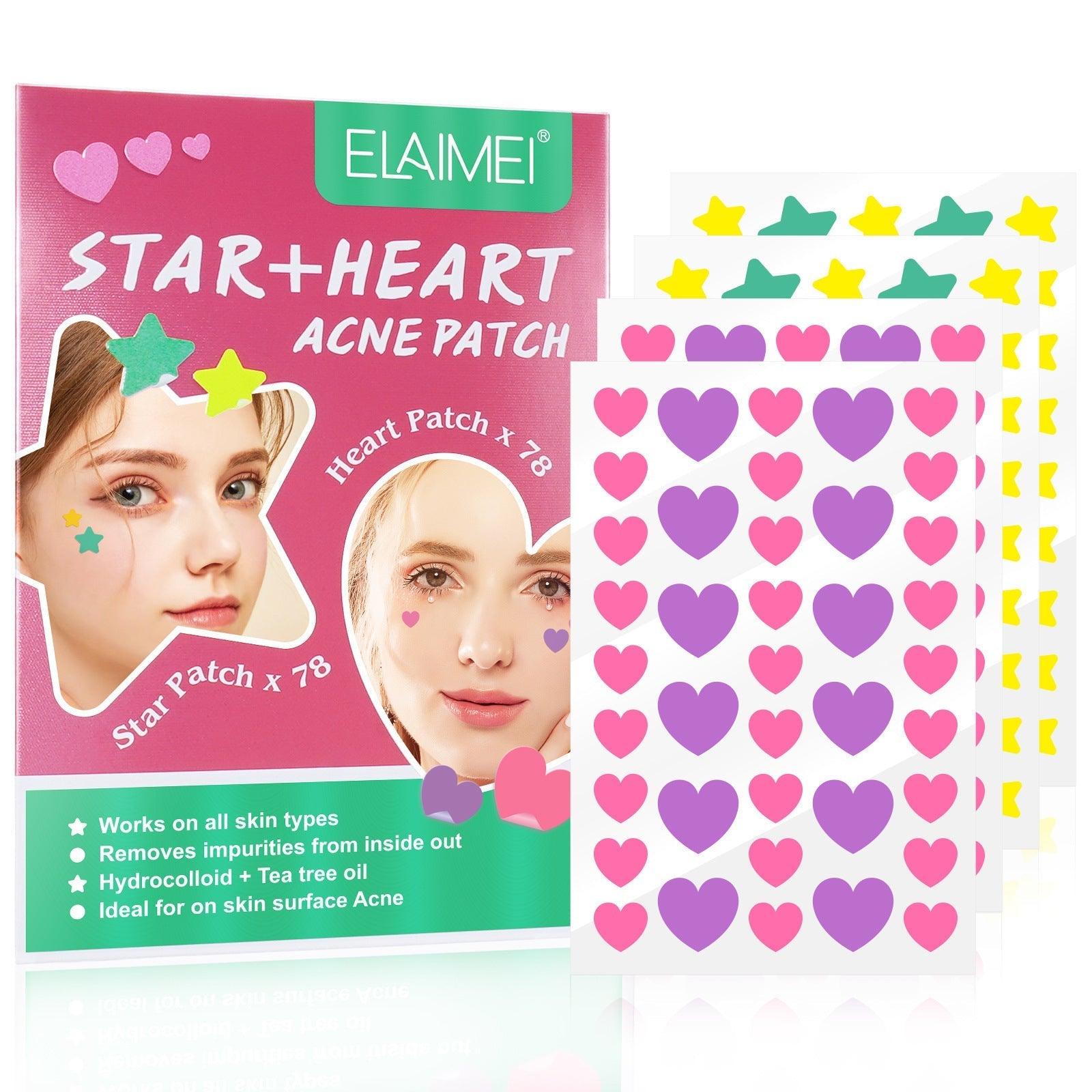 HKM-843283 Multi-Shape Acne Patches for Effective Spot Treatment – Suitable for All Skin Types