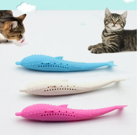 HKM-8433725 Silicone Cat Toothbrush Toy for Effective Oral Care - 2.7x17.4cm