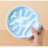 HKM-8434109 Anti-Tumble PET Plastic Bowl for Cats - Available in Orange, White, and Blue