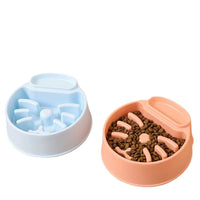 HKM-8434109 Anti-Tumble PET Plastic Bowl for Cats - Available in Orange, White, and Blue