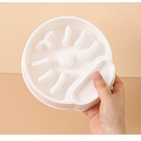 HKM-8434109 Anti-Tumble PET Plastic Bowl for Cats - Available in Orange, White, and Blue