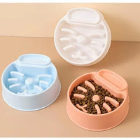 HKM-8434109 Anti-Tumble PET Plastic Bowl for Cats - Available in Orange, White, and Blue