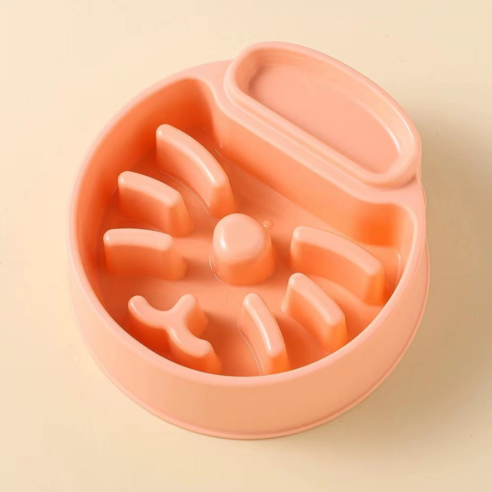 HKM-8434109 Anti-Tumble PET Plastic Bowl for Cats - Available in Orange, White, and Blue